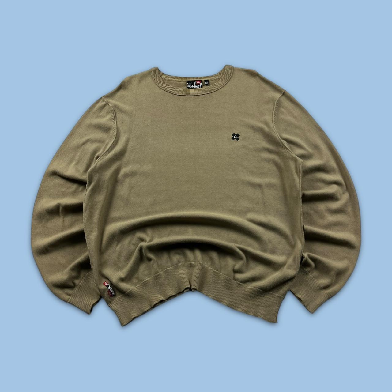 VINTAGE Y2K QUIKSILVER KNITTED JUMPER BEIGE