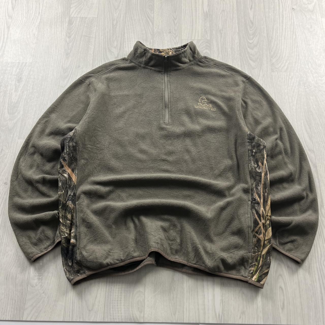 VINTAGE Y2K QUARTER ZIP FLEECE SWEATSHIRT BROWN REAL TREE