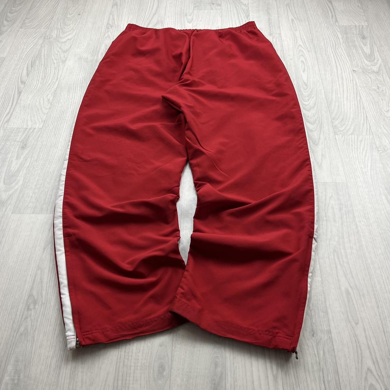 VINTAGE Y2K REEBOK WIDE LEG TRACKSUIT BOTTOMS RED