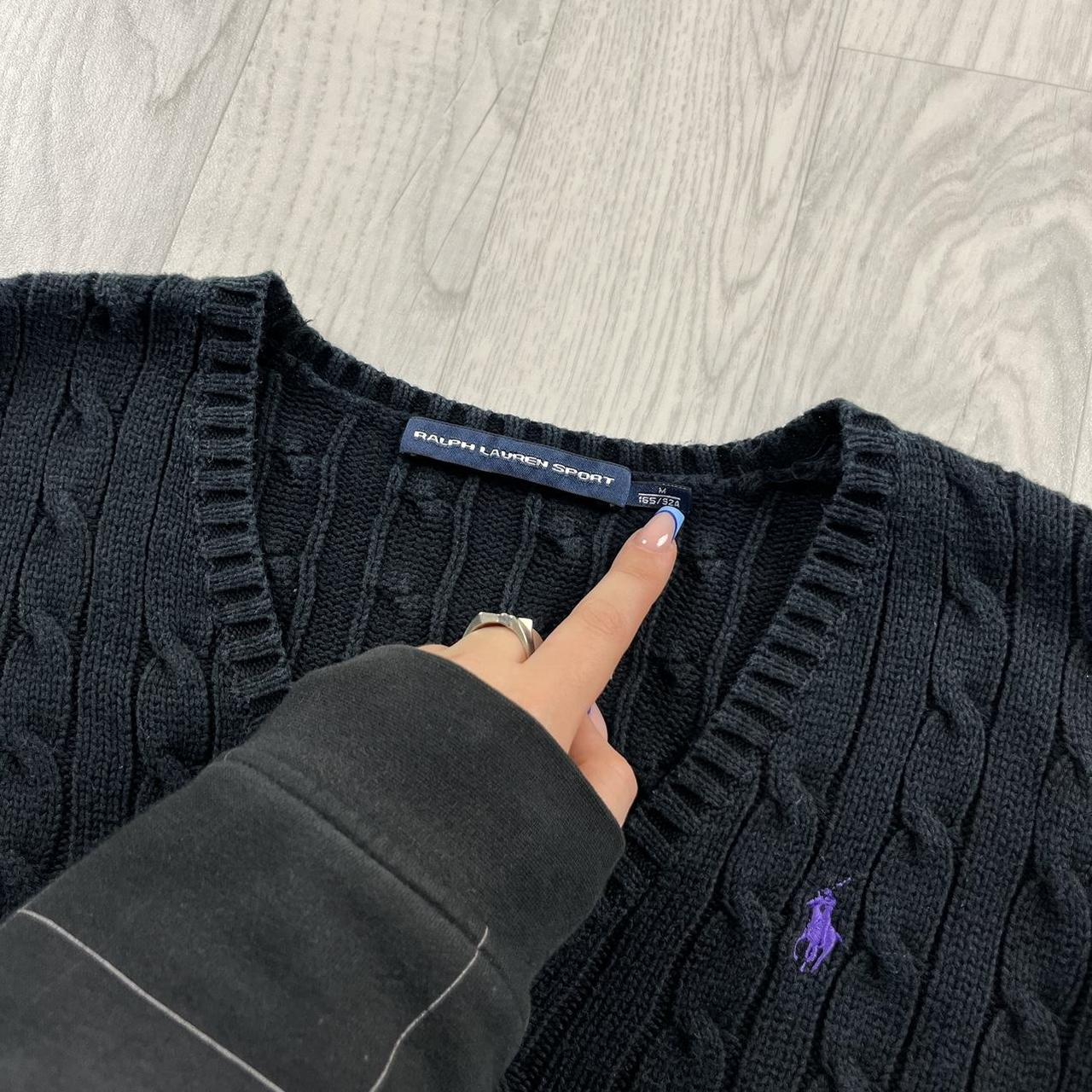 VINTAGE Y2K RALPH LAUREN CHUNKY CABLE KNITTED JUMPER BLACK