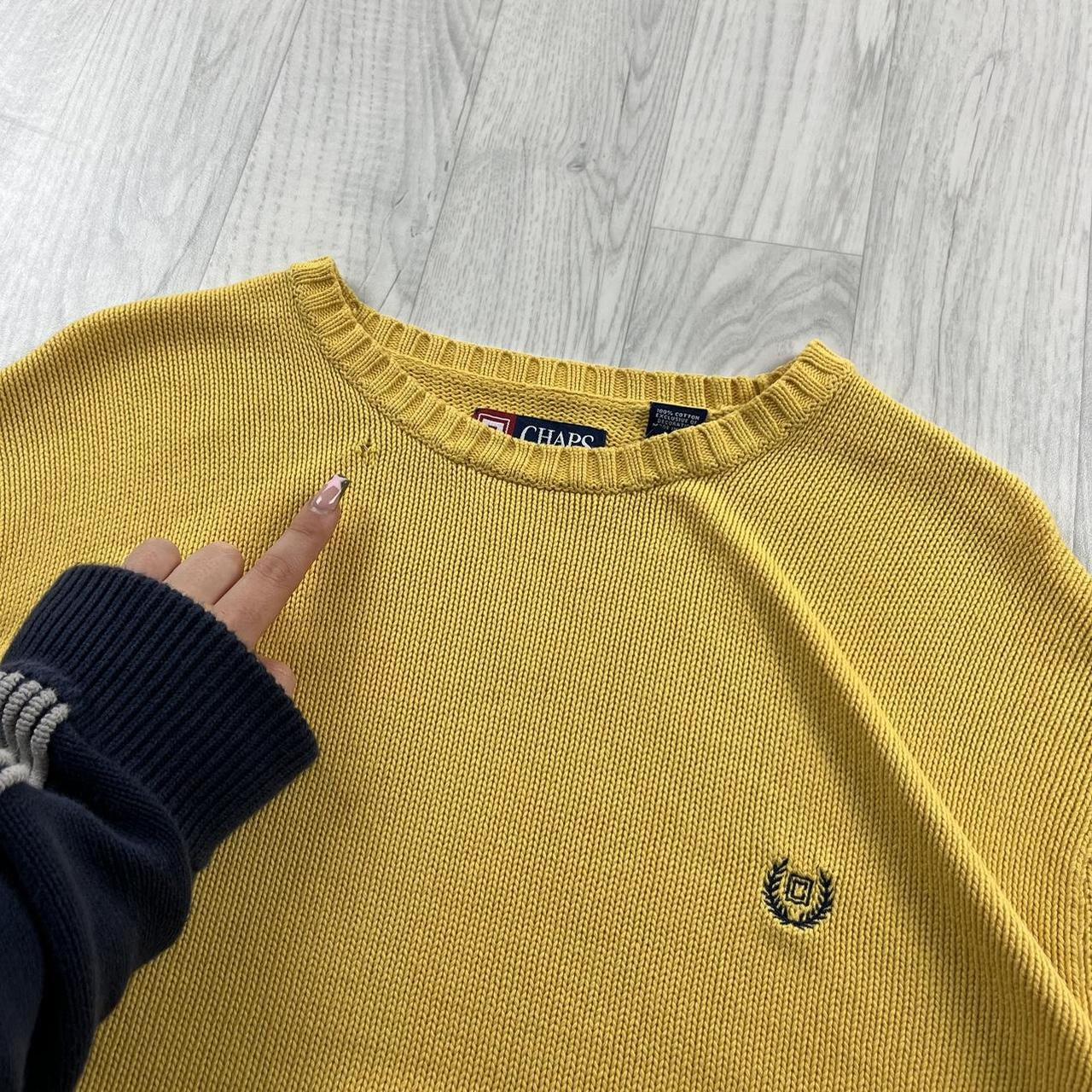 VINTAGE Y2K CHAPS CHUNKY KNITTED JUMPER YELLOW
