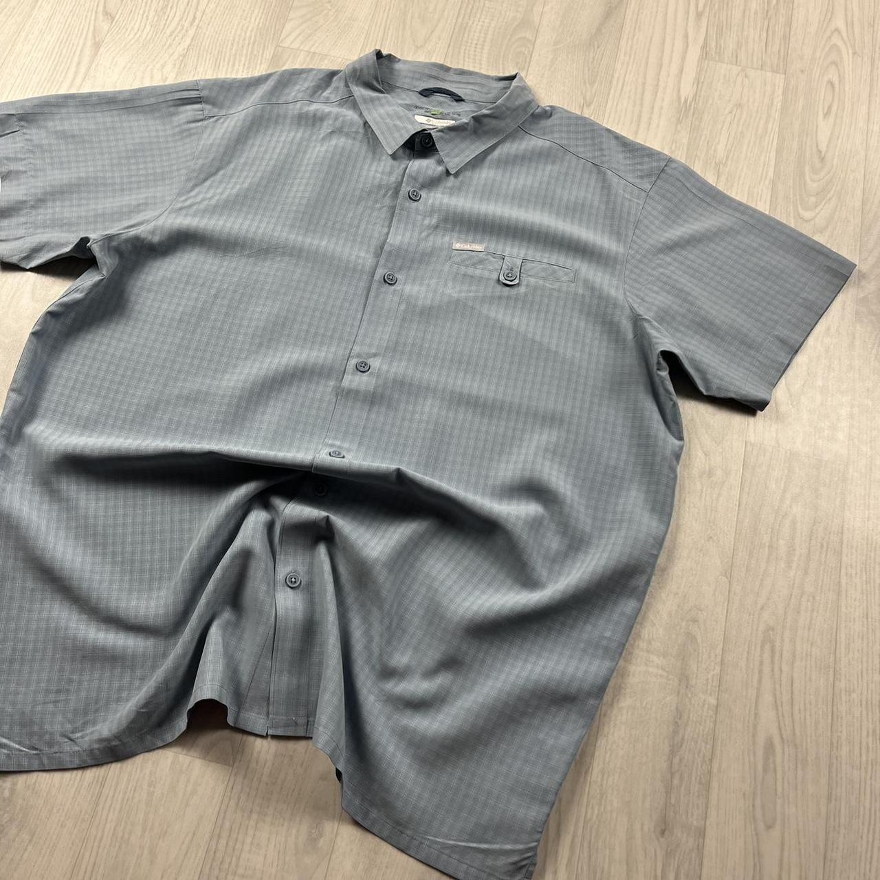 VINTAGE Y2K COLUMBIA SHORT SLEEVE UTLITY SHIRT BLUE