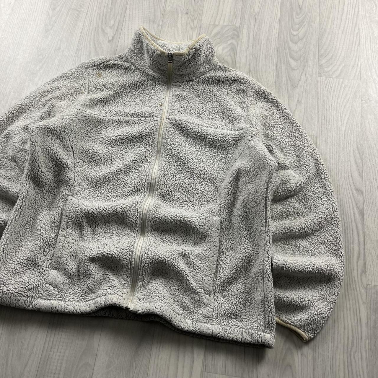 VINTAGE Y2K COLUMBIA ZIP UP SHERPA FLEECE CREAM