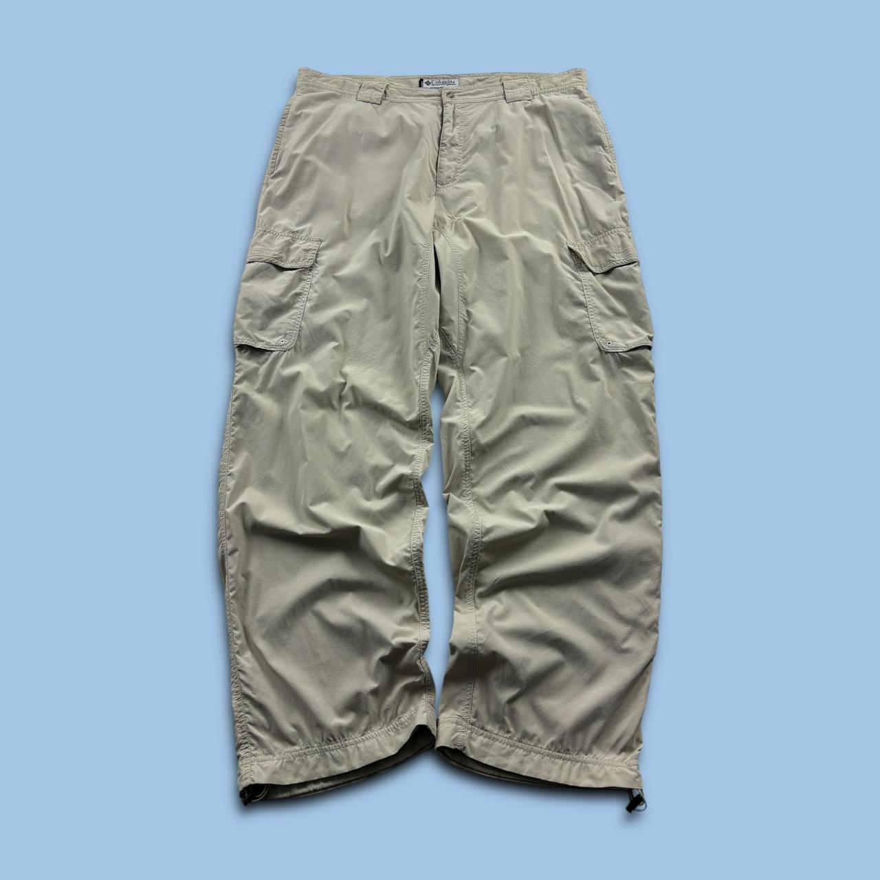 VINTAGE Y2K COLUMBIA BAGGY CARGO TRACKSUIT BOTTOMS CREAM
