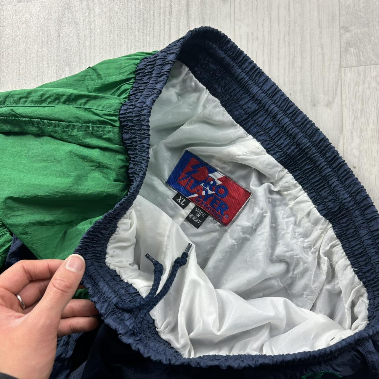 VINTAGE Y2K PRO PLAYER BAGGY TRACKSUIT BOTTOMS NAVY / GREEN