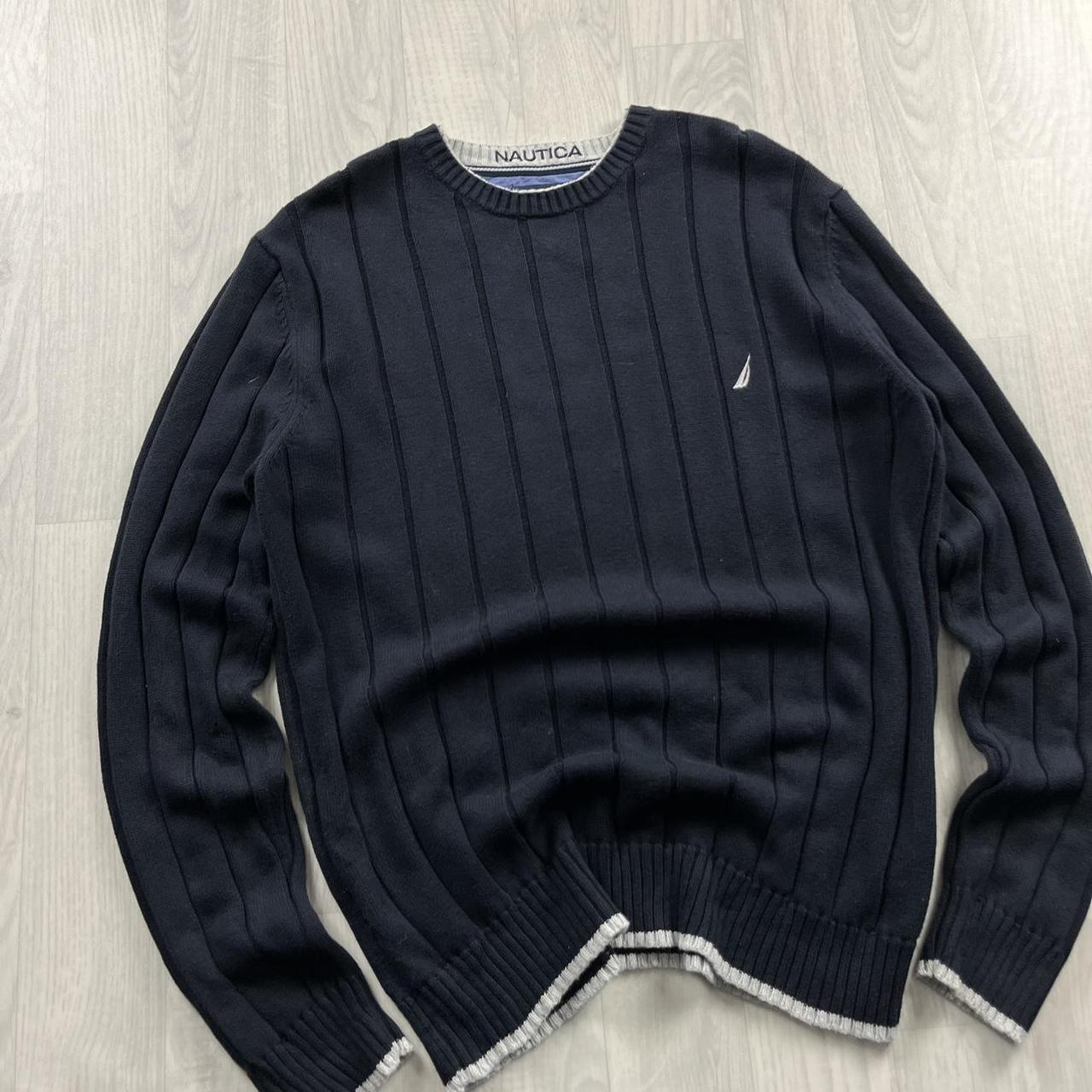 VINTAGE Y2K NAUTICA CHUNKY RIBBED KNITTED JUMPER NAVY