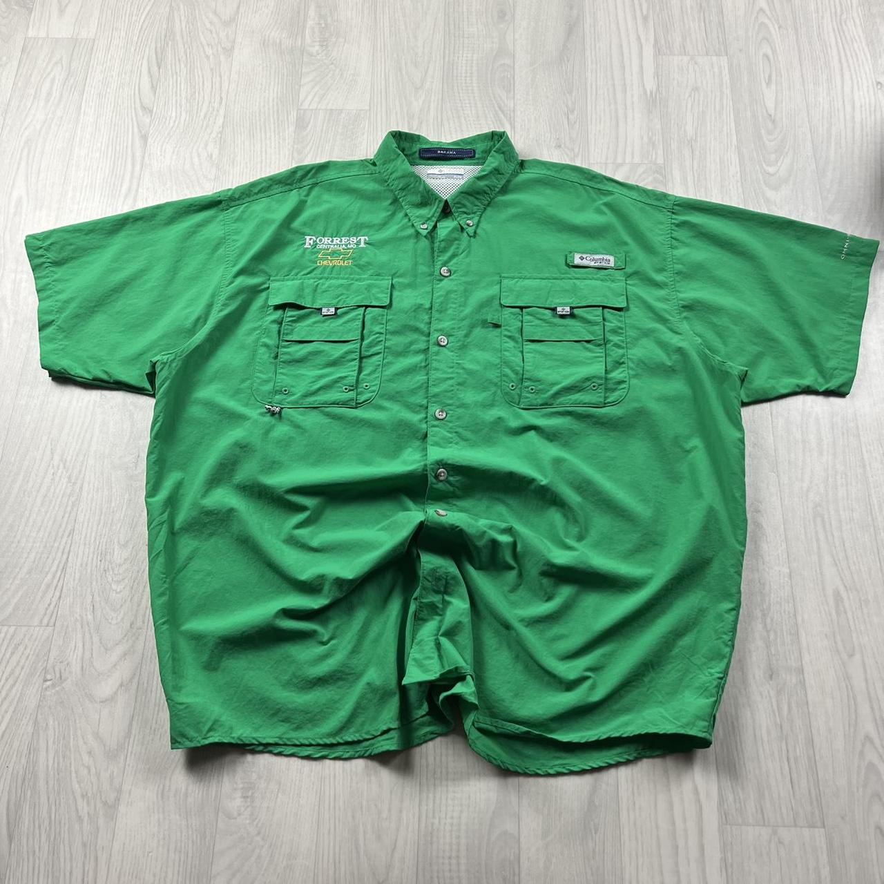 VINTAGE Y2K COLUMBIA UTILITY SHORT SLEEVE SHIRT GREEN