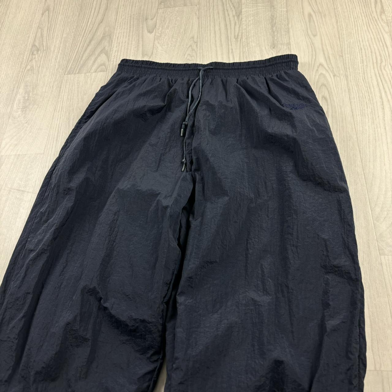 VINTAGE 90s REEBOK BAGGY TRACKSUIT BOTTOMS NAVY
