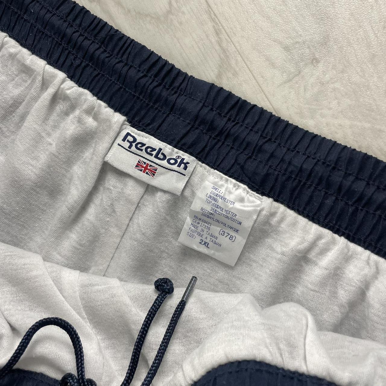 VINTAGE 00s REEBOK BAGGY TRACKSUIT BOTTOMS NAVY (2XL)