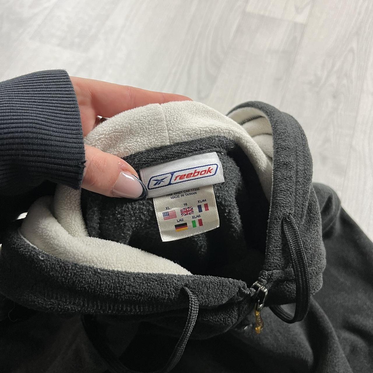 VINTAGE Y2K REEBOK ZIP FLEECE HOODIE GREY