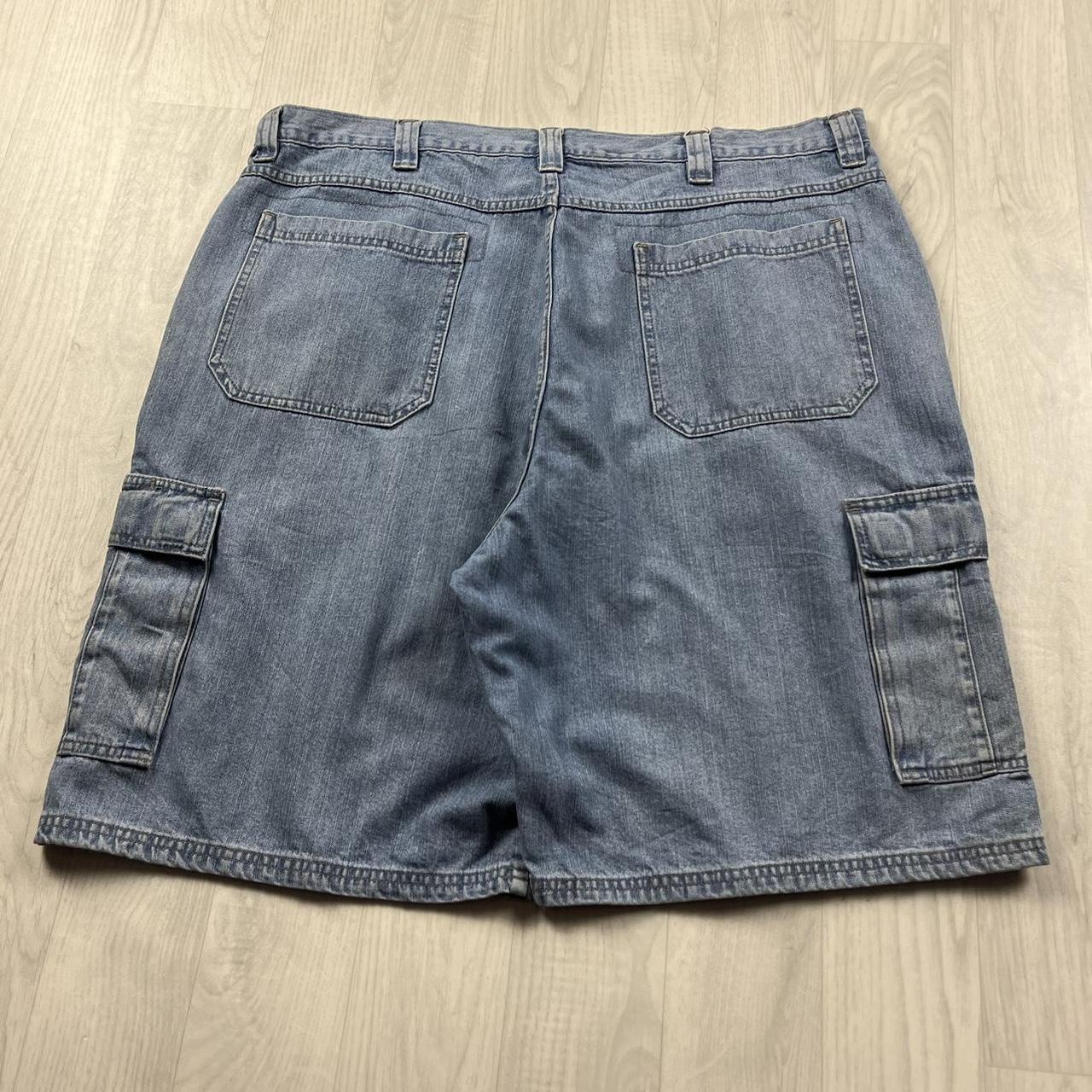VINTAGE 00s WRANGLER BAGGY LOOSE CARGO JORTS BLUE