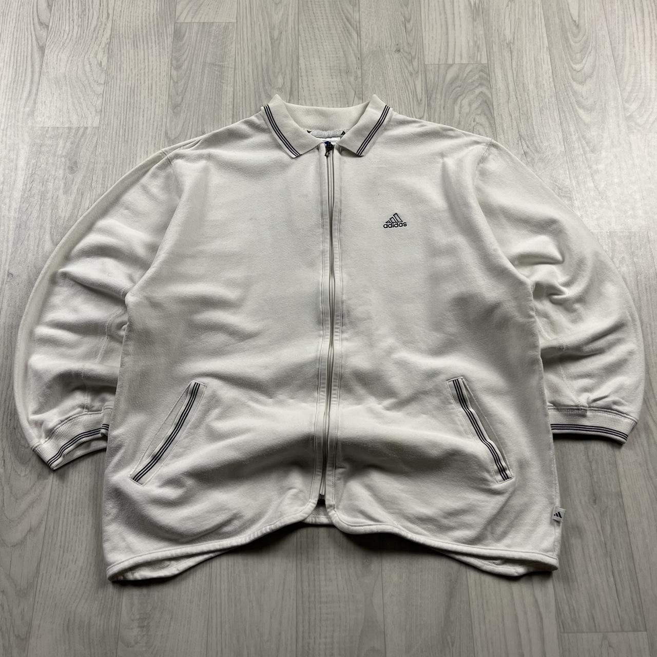 VINTAGE Y2K ADIDAS ZIP SWEATSHIRT WHITE