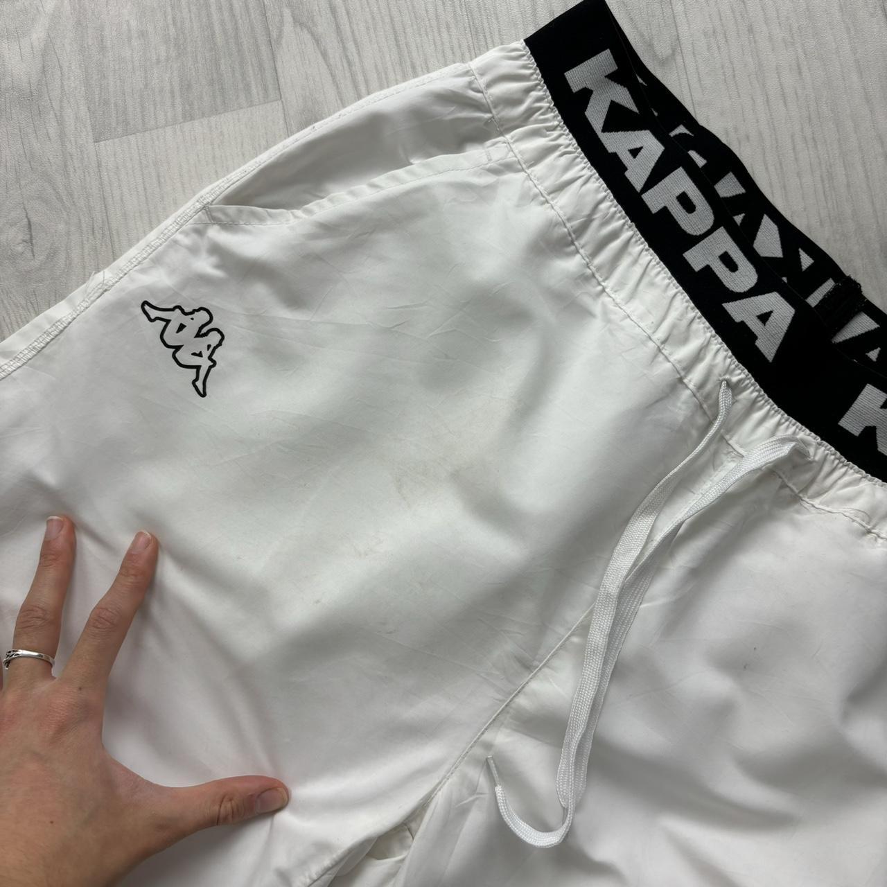 VINTAGE Y2K KAPPA BAGGY TRACKSUIT BOTTOMS WHITE