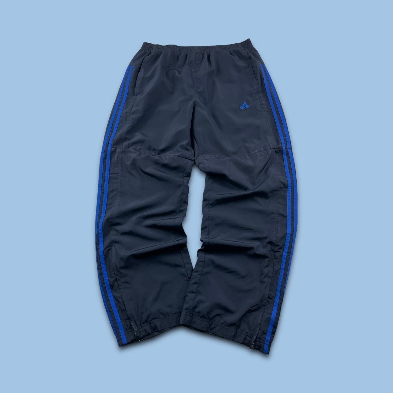 VINTAGE Y2K ADIDAS BAGGY TRACKSUIT BOTTOMS NAVY (L)