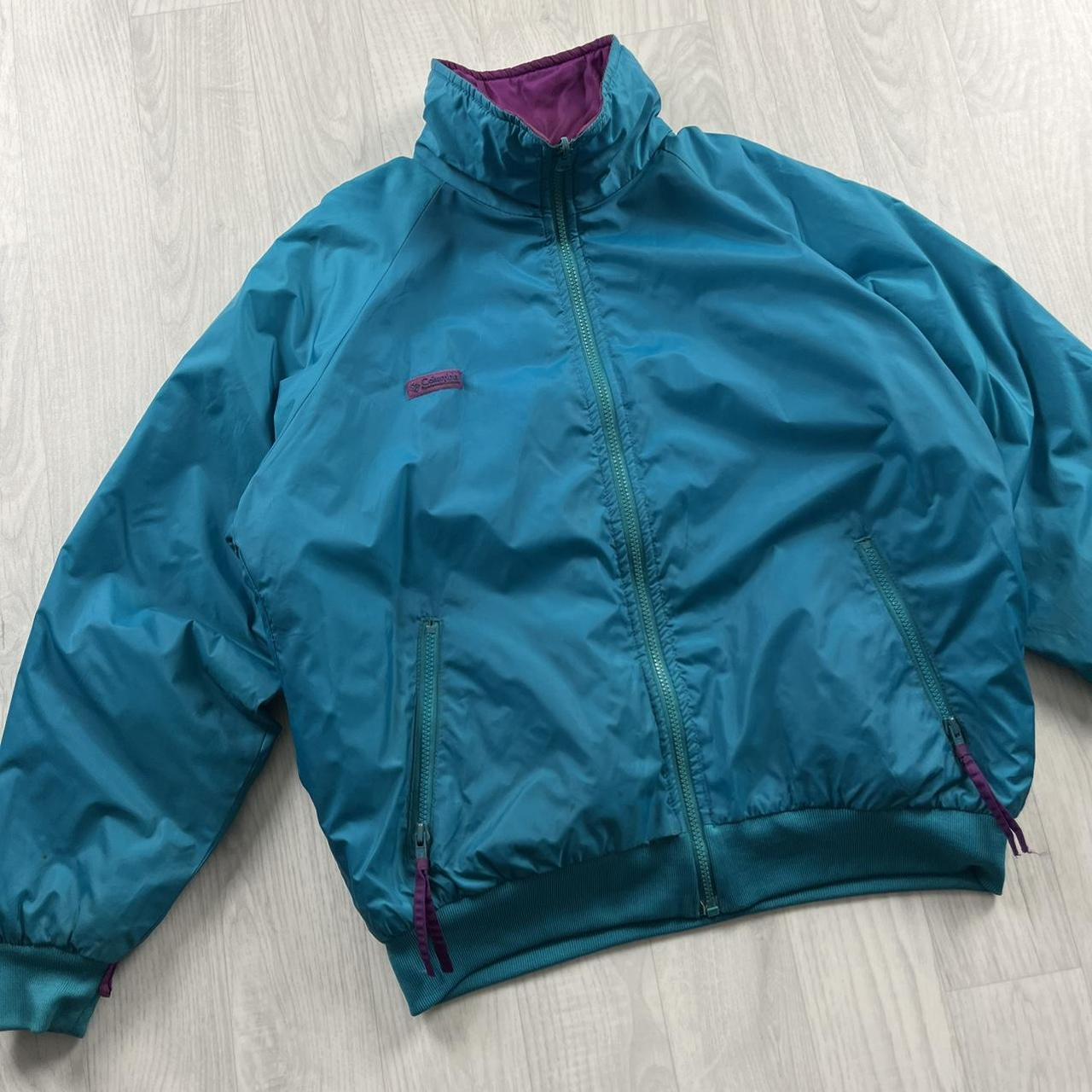 VINTAGE 00s COLUMBIA REVERSIBLE PADDED JACKET PURPLE BLUE
