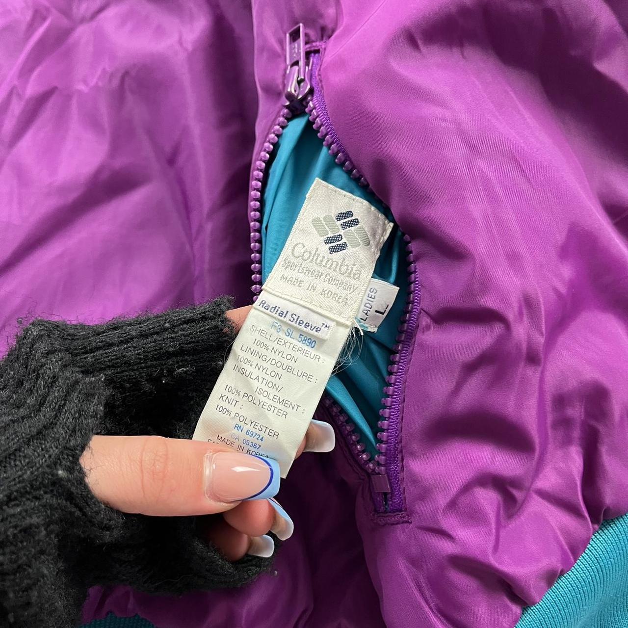 VINTAGE 00s COLUMBIA REVERSIBLE PADDED JACKET PURPLE BLUE