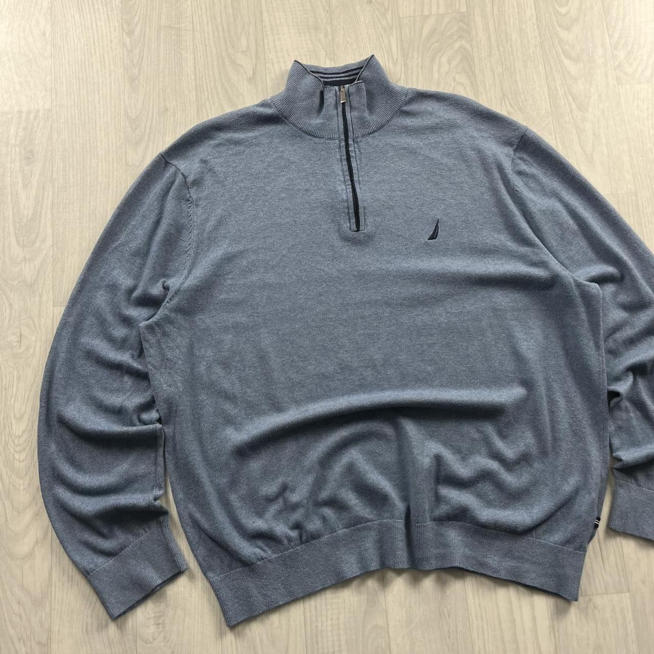 VINTAGE Y2K NAUTICA QUARTER ZIP KNITTED JUMPER BLUE