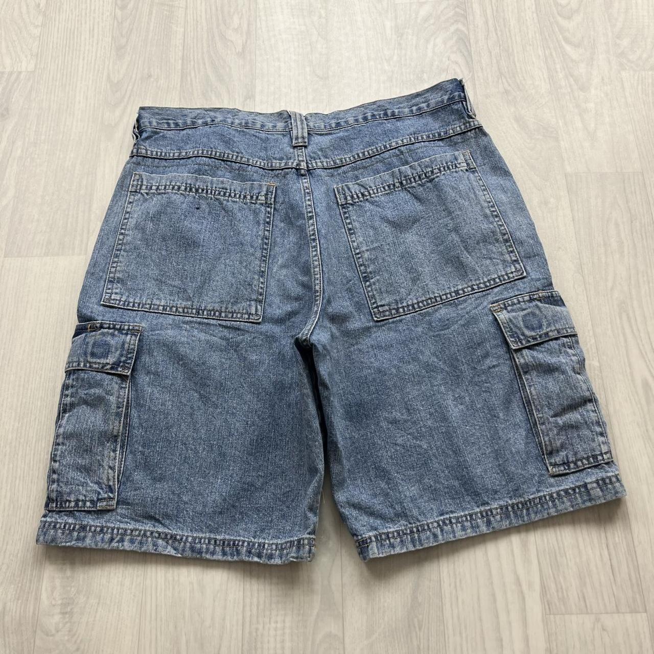 VINTAGE 00s WRANGLER BAGGY LOOSE CARGO JORTS BLUE