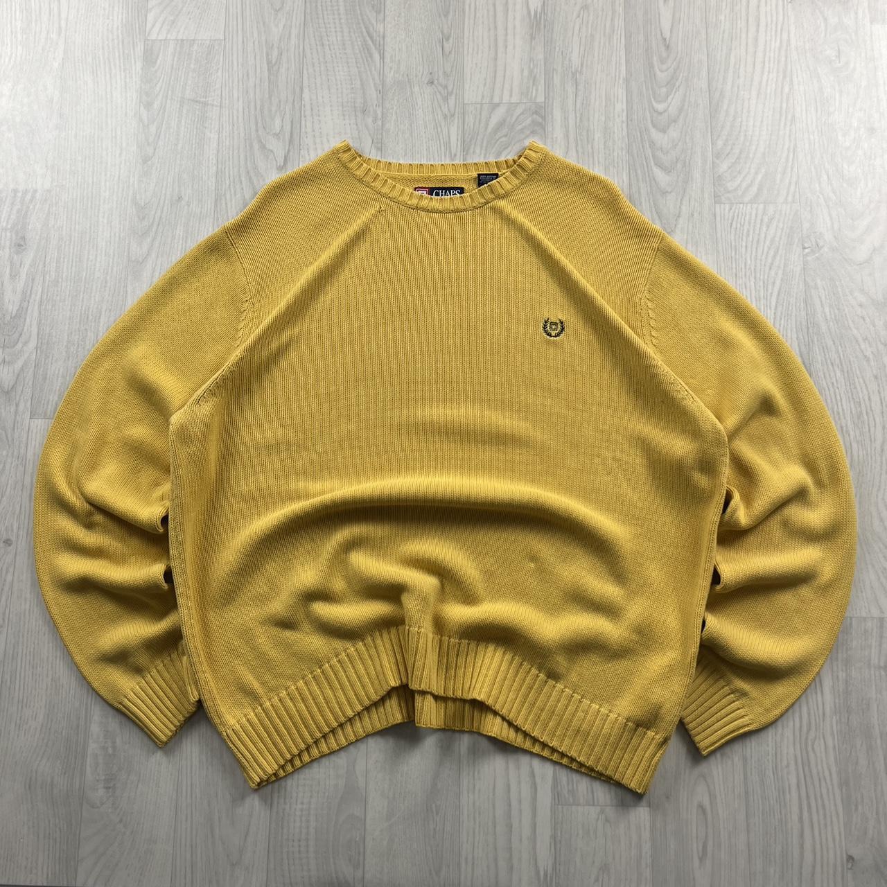 VINTAGE Y2K CHAPS CHUNKY KNITTED JUMPER YELLOW
