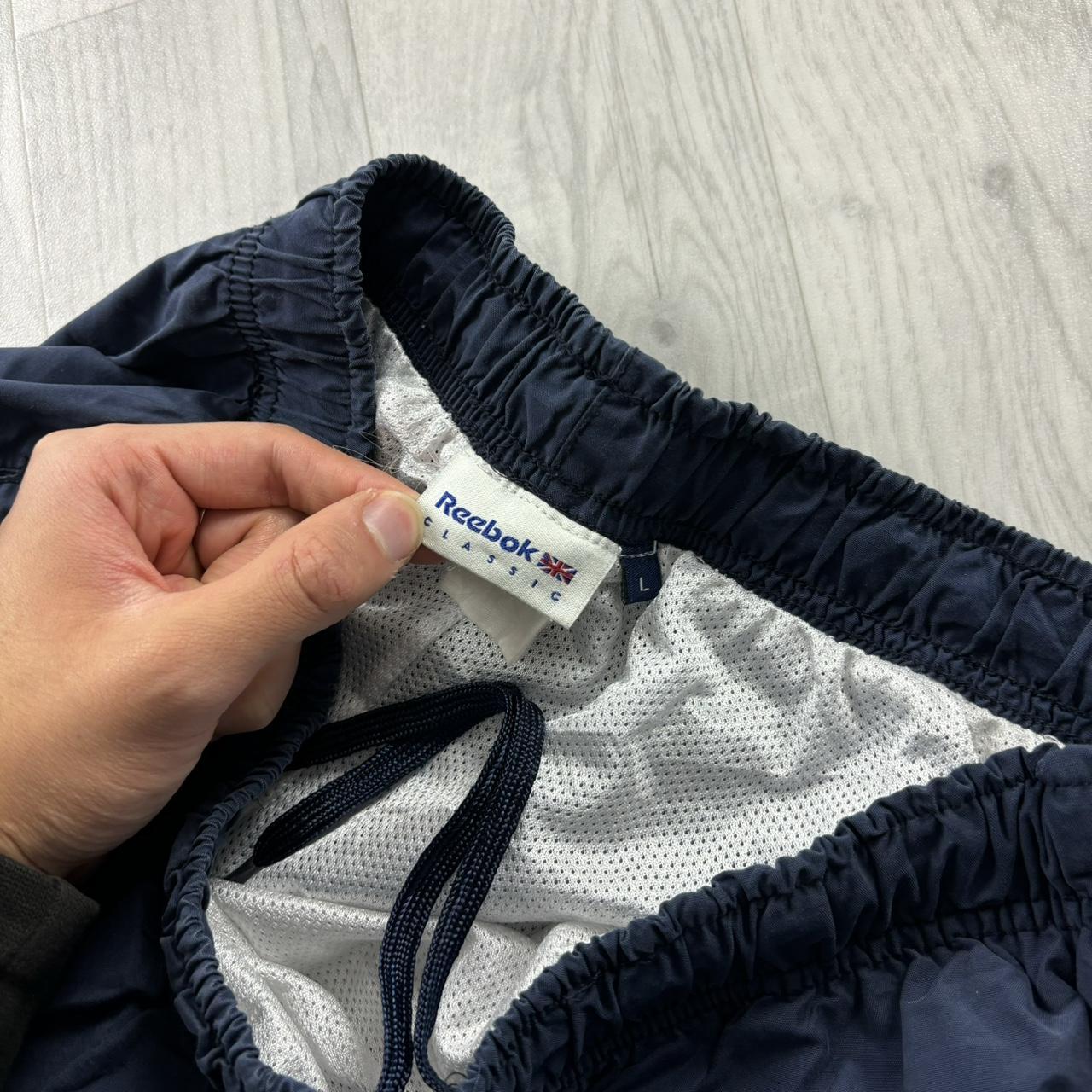 VINTAGE 00s REEBOK CLASSIC STRAIGHT LEG BAGGY TRACKSUIT BOTTOMS NAVY (L)