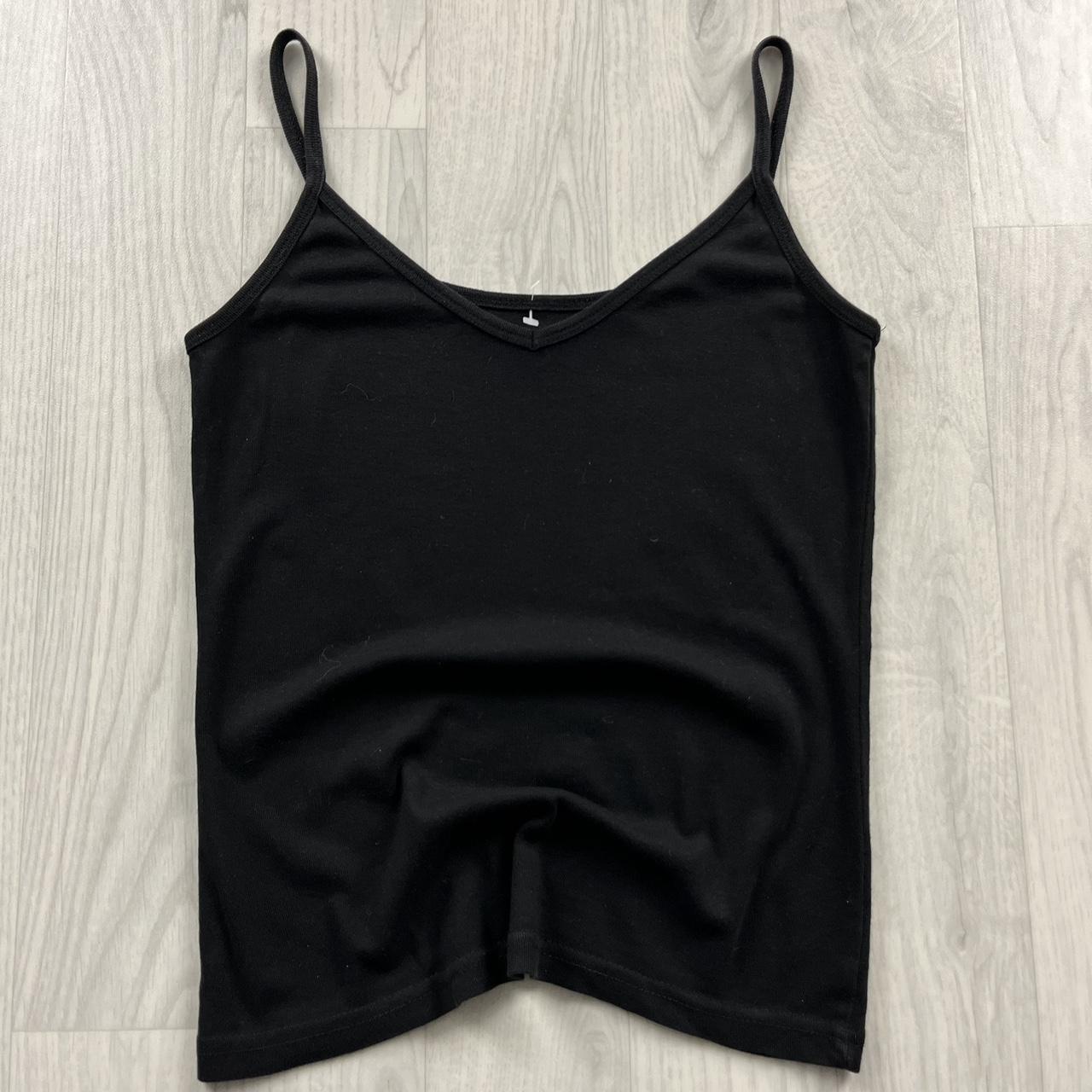 VINTAGE Y2K E-VIE PLAIN CAMI TOP BLACK