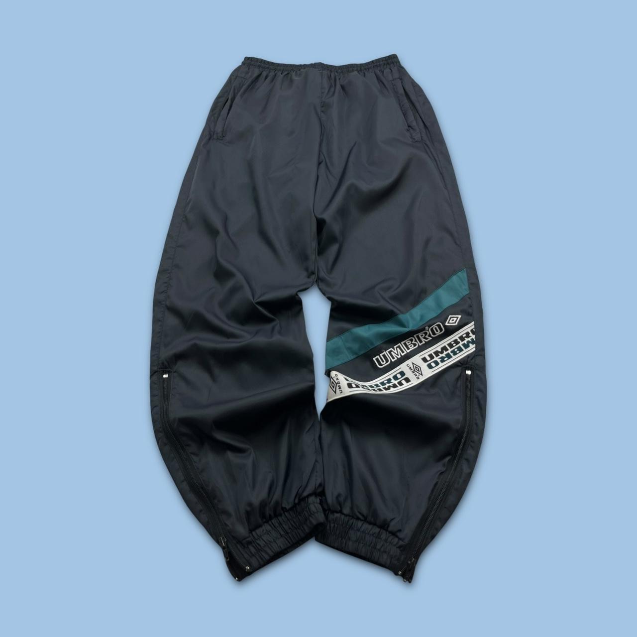 VINTAGE Y2K UMBRO BAGGY TRACKSUIT BOTTOMS BLACK