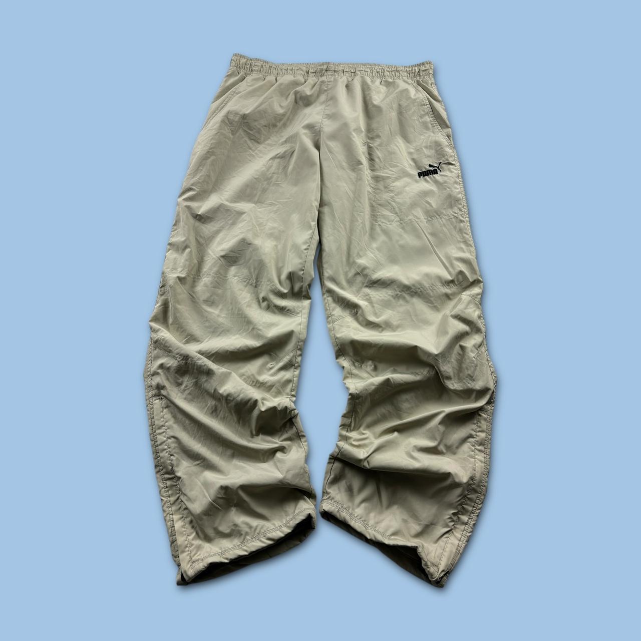 VINTAGE Y2K PUMA BAGGY TRACKSUIT BOTTOMS BEIGE