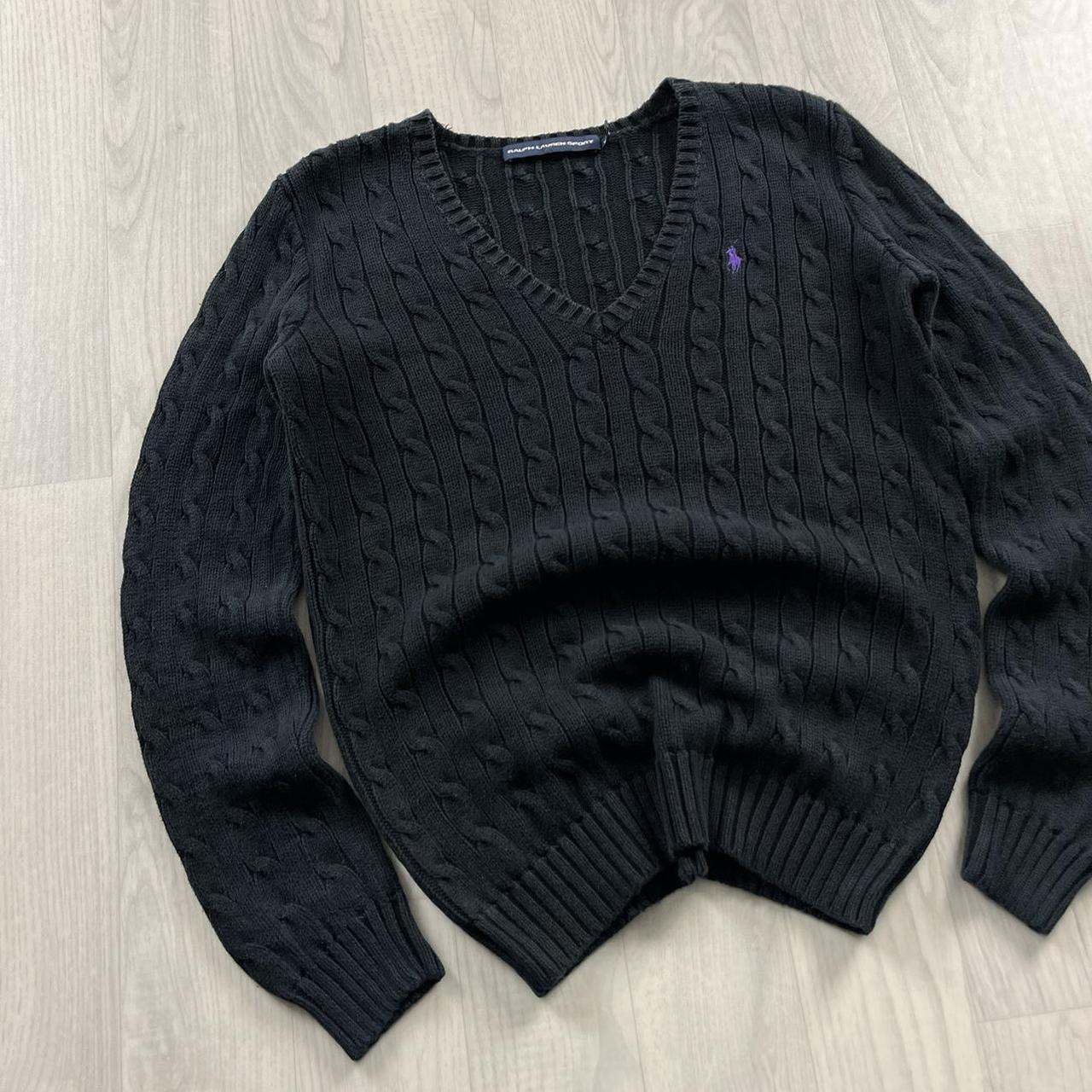 VINTAGE Y2K RALPH LAUREN CHUNKY CABLE KNITTED JUMPER BLACK