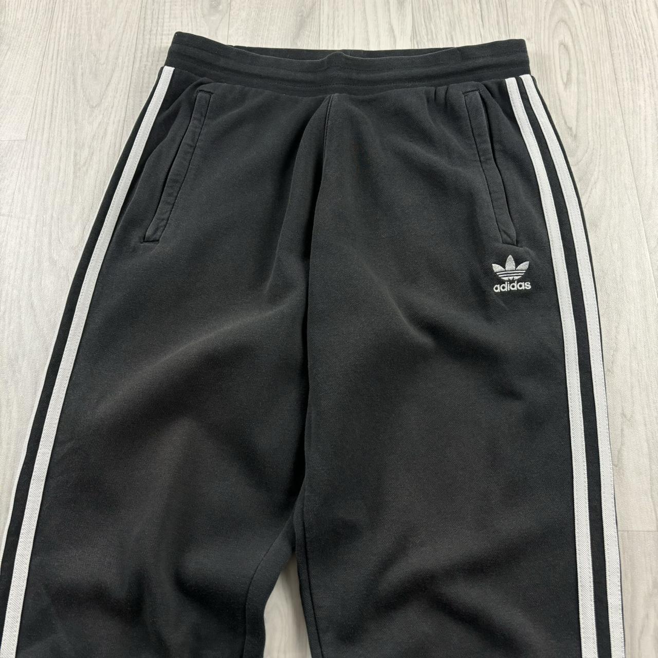 ADIDAS CUFFED BAGGY COTTON SWEATPANTS BLACK