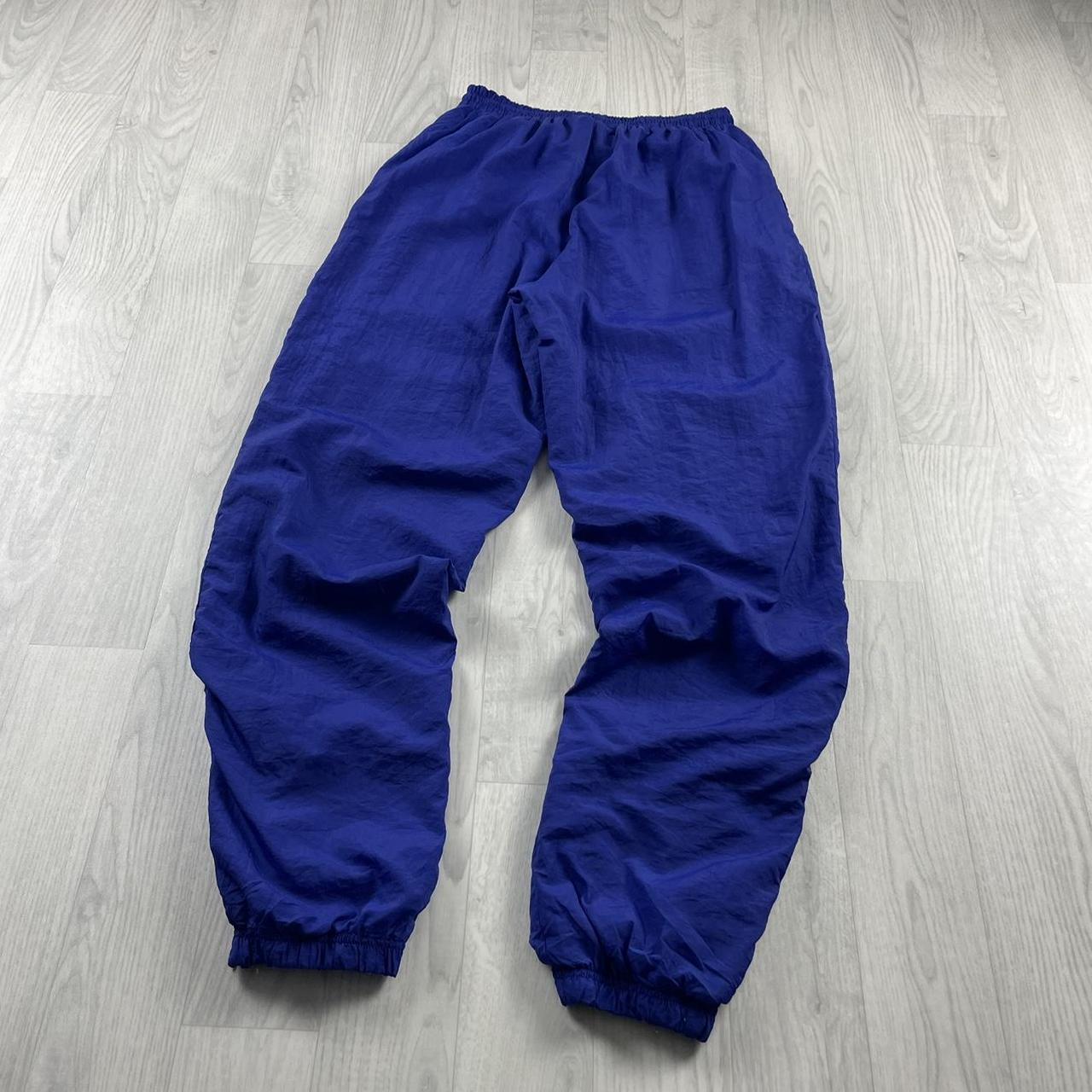 VINTAGE 90s REEBOK BAGGY SHELL TRACKSUIT BOTTOMS PURPLE (L)