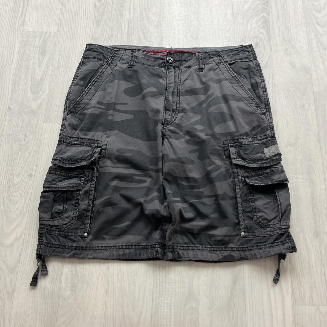 VINTAGE Y2K UNION BAY BAGGY LOOSE CAMO SHORTS BLACK