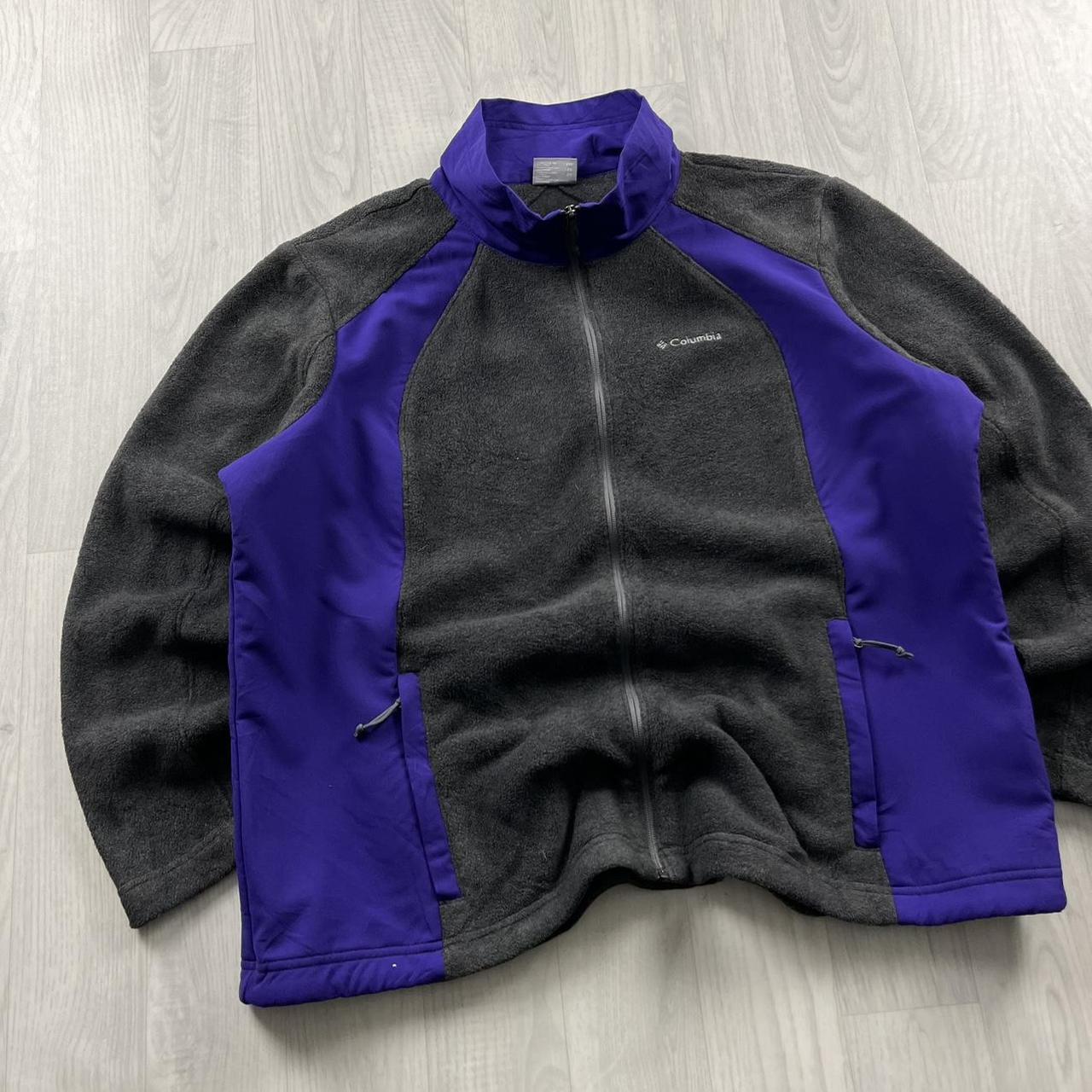 VINTAGE Y2K COLUMBIA ZIP UP FLEECE GREY PURPLE