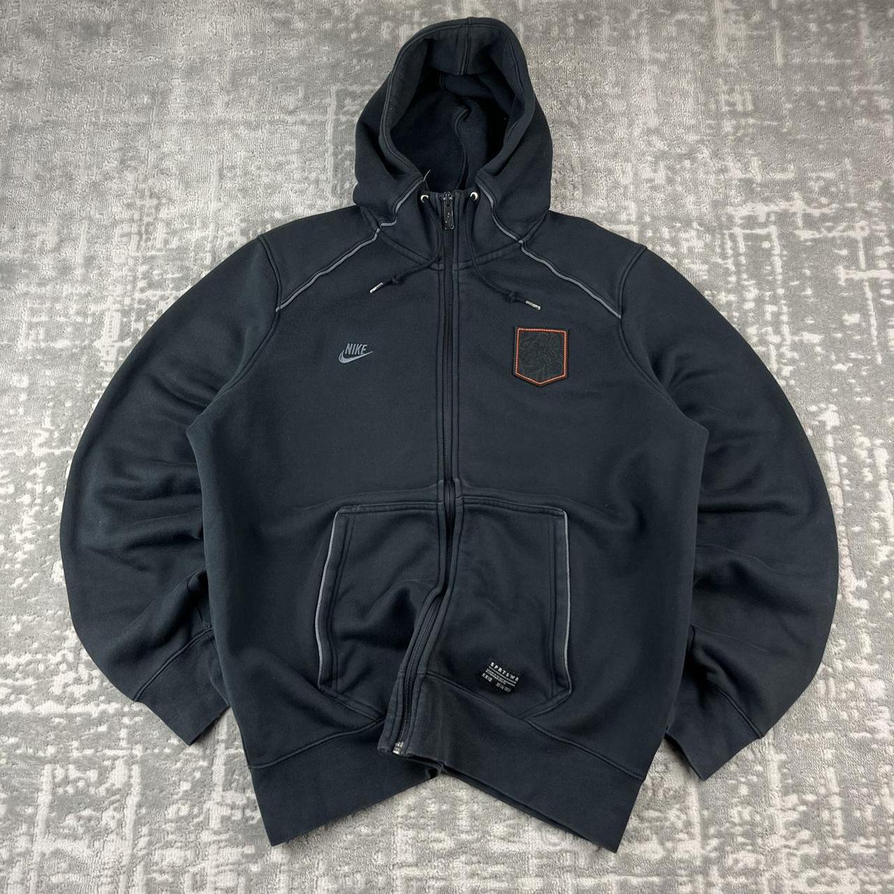 VINTAGE Y2K NIKE NETHERLANDS ZIP UP SPORTY HOODIE BLACK
