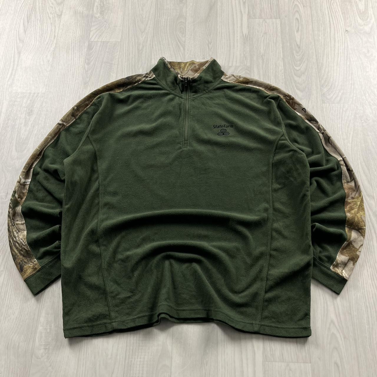 VINTAGE REALTREE QUARTER ZIP UP FLEECE CAMO GREEN