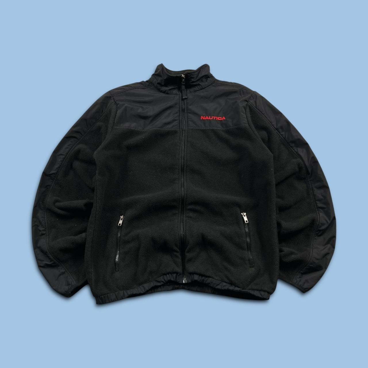 VINTAGE Y2K NAUTICA ZIP UP TECHNICAL FLEECE BLACK