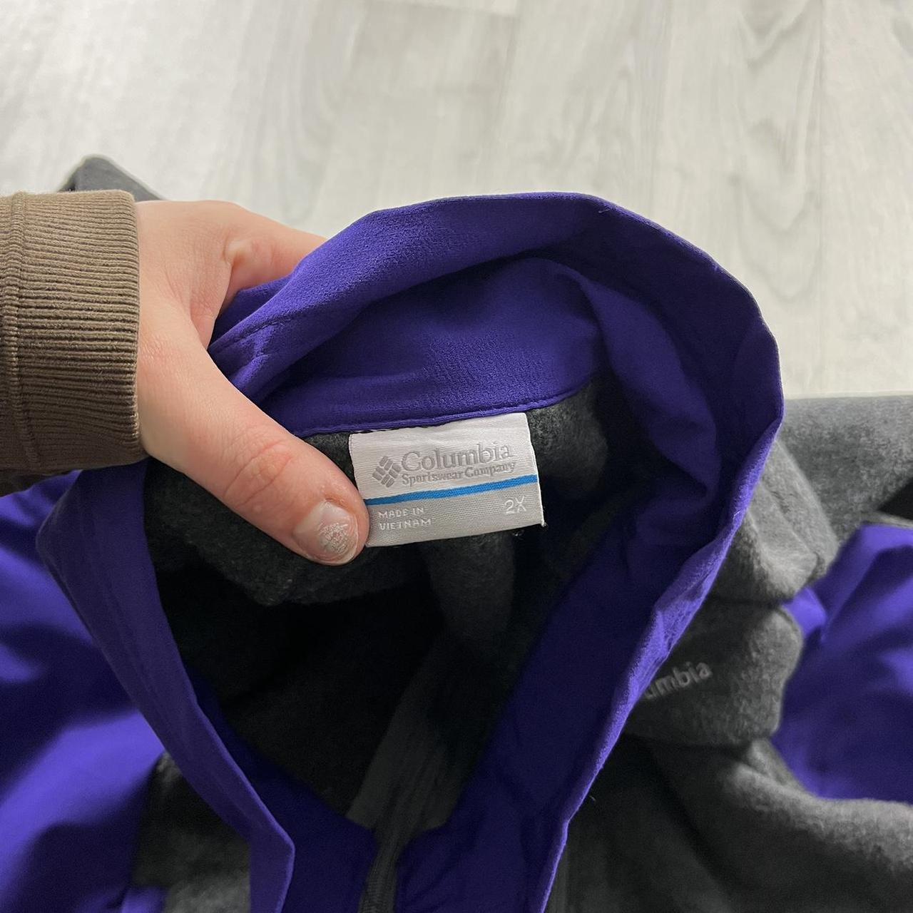 VINTAGE Y2K COLUMBIA ZIP UP FLEECE GREY PURPLE