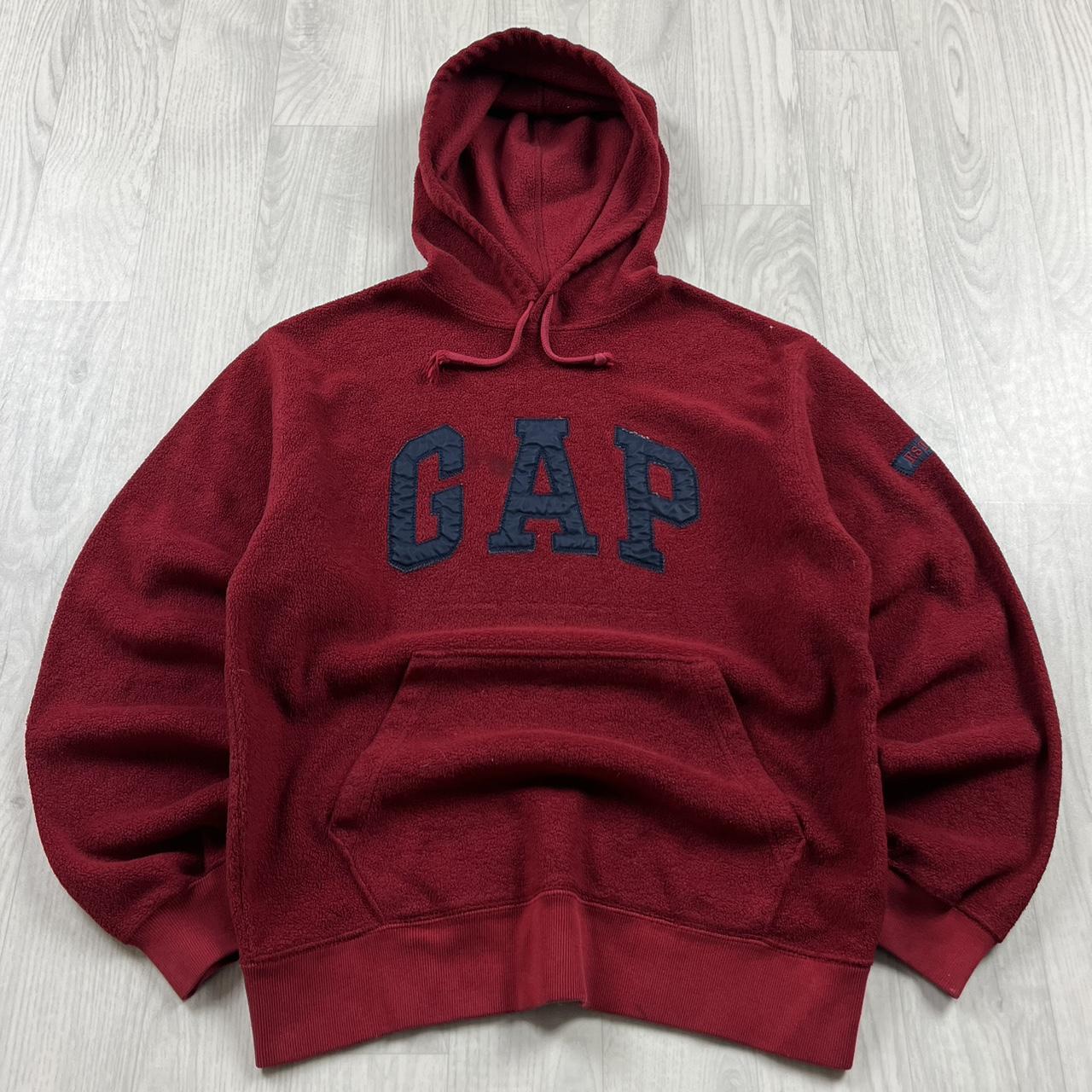 VINTAGE Y2K GAP FLEECE HOODIE BURGUNDY