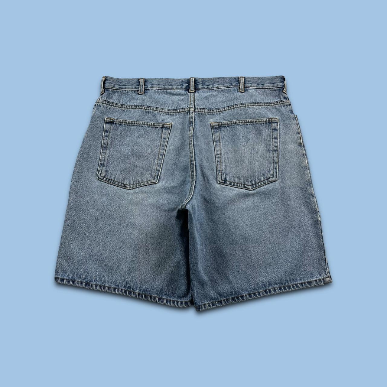 VINTAGE ROUTE 66 BAGGY LOOSE SKATER JORTS LIGHT BLUE (36w)