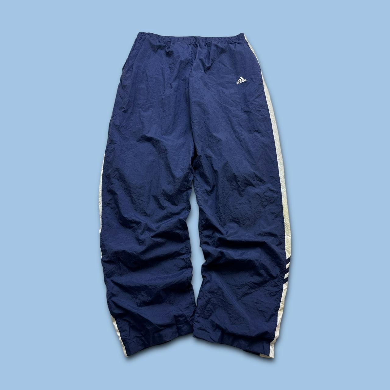 VINTAGE Y2K ADIDAS BAGGY TRACKSUIT BOTTOMS NAVY