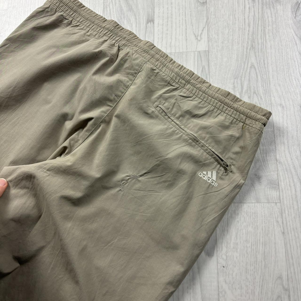 VINTAGE Y2K ADIDAS BAGGY TRACKSUIT BOTTOMS BEIGE / SAND