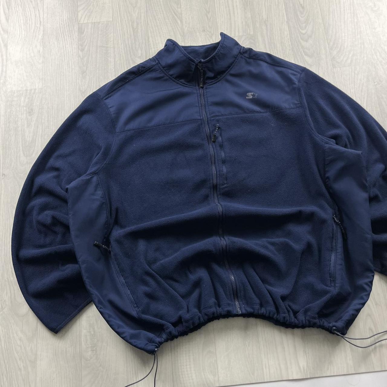 VINTAGE Y2K STARTER ZIP UP FLEECE NAVY