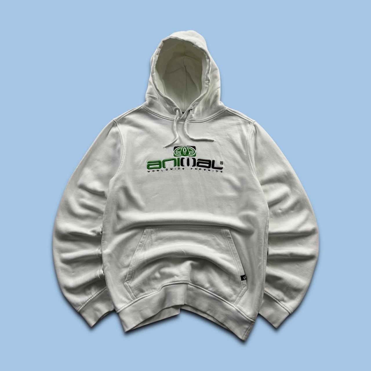 VINTAGE Y2K ANIMAL GRAPHIC HOODIE WHITE