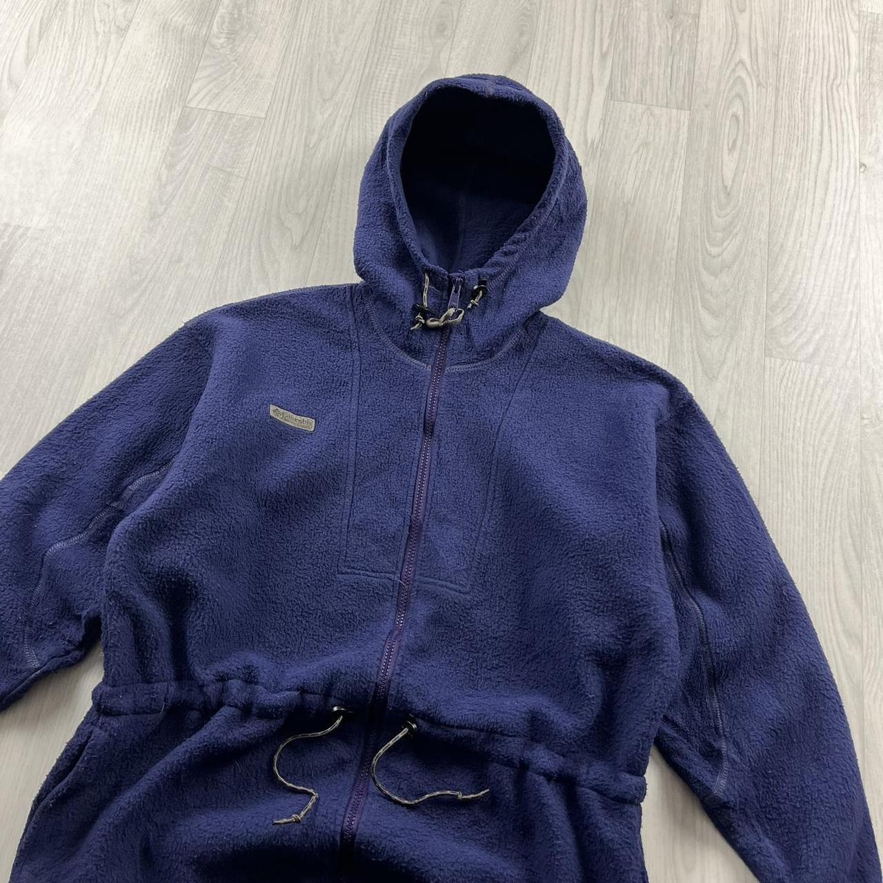 VINTAGE Y2K COLUMBIA ZIP UP SKI FLEECE HOODIE NAVY