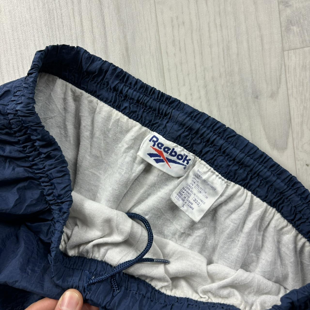 VINTAGE 90s REEBOK BAGGY TRACKSUIT BOTTOMS NAVY BLUE
