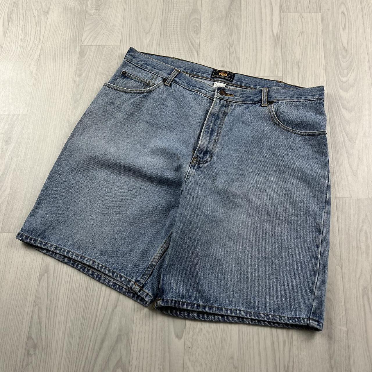 VINTAGE ROUTE 66 BAGGY LOOSE SKATER JORTS LIGHT BLUE (36w)