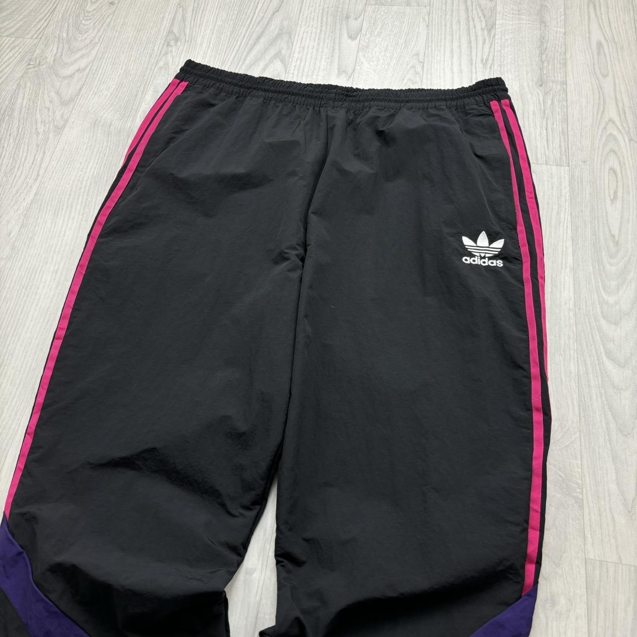 ADIDAS BAGGY TRACKSUIT BOTTOMS BLACK