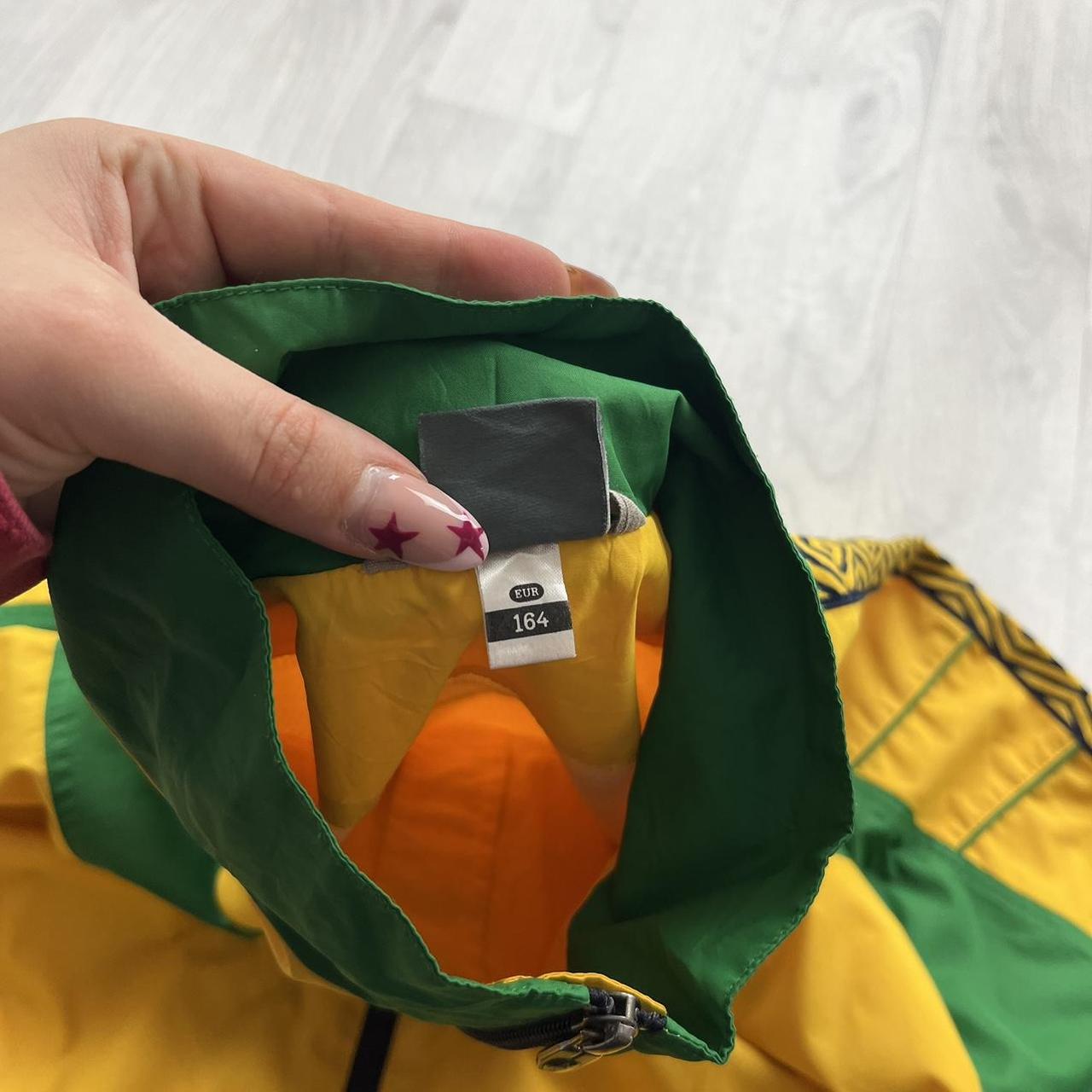 VINTAGE Y2K UMBRO BRAZIL WINDBREAKER TRACKSUIT JACKET YELLOW / GREEN