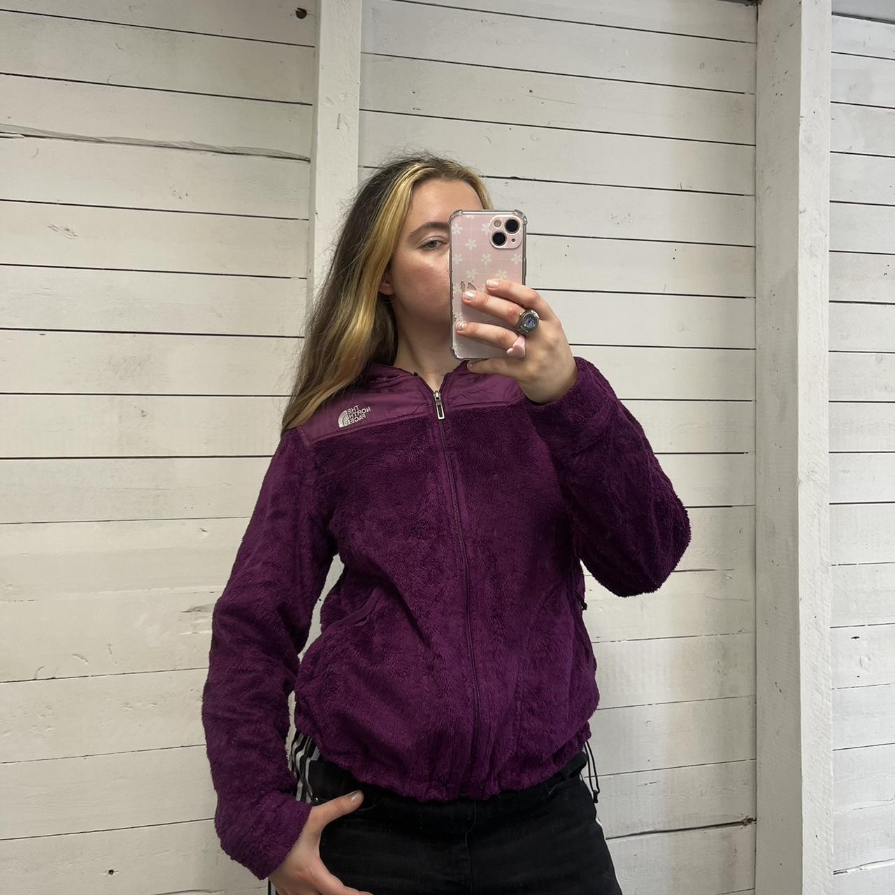 VINTAGE Y2K THE NORTH FACE ZIP FLEECE HOODIE PURPLE (S)