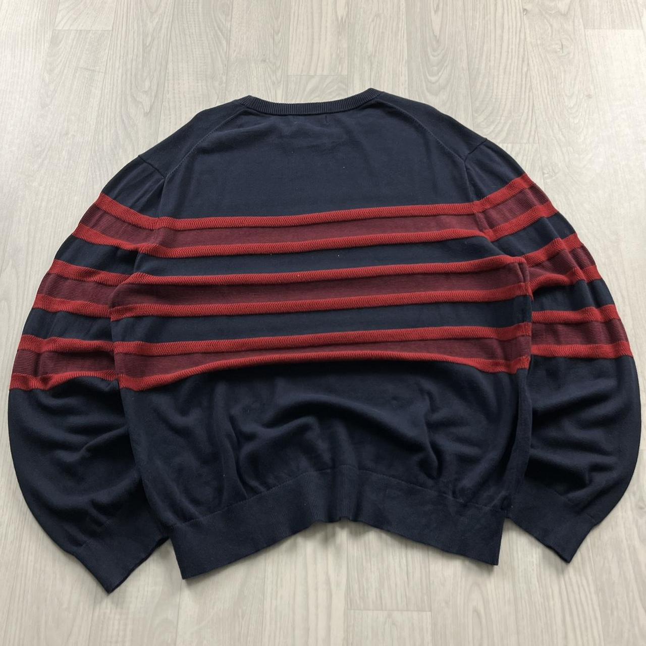 VINTAGE Y2K NAUTUCA STRIPED KNITTED JUMPER NAVY RED