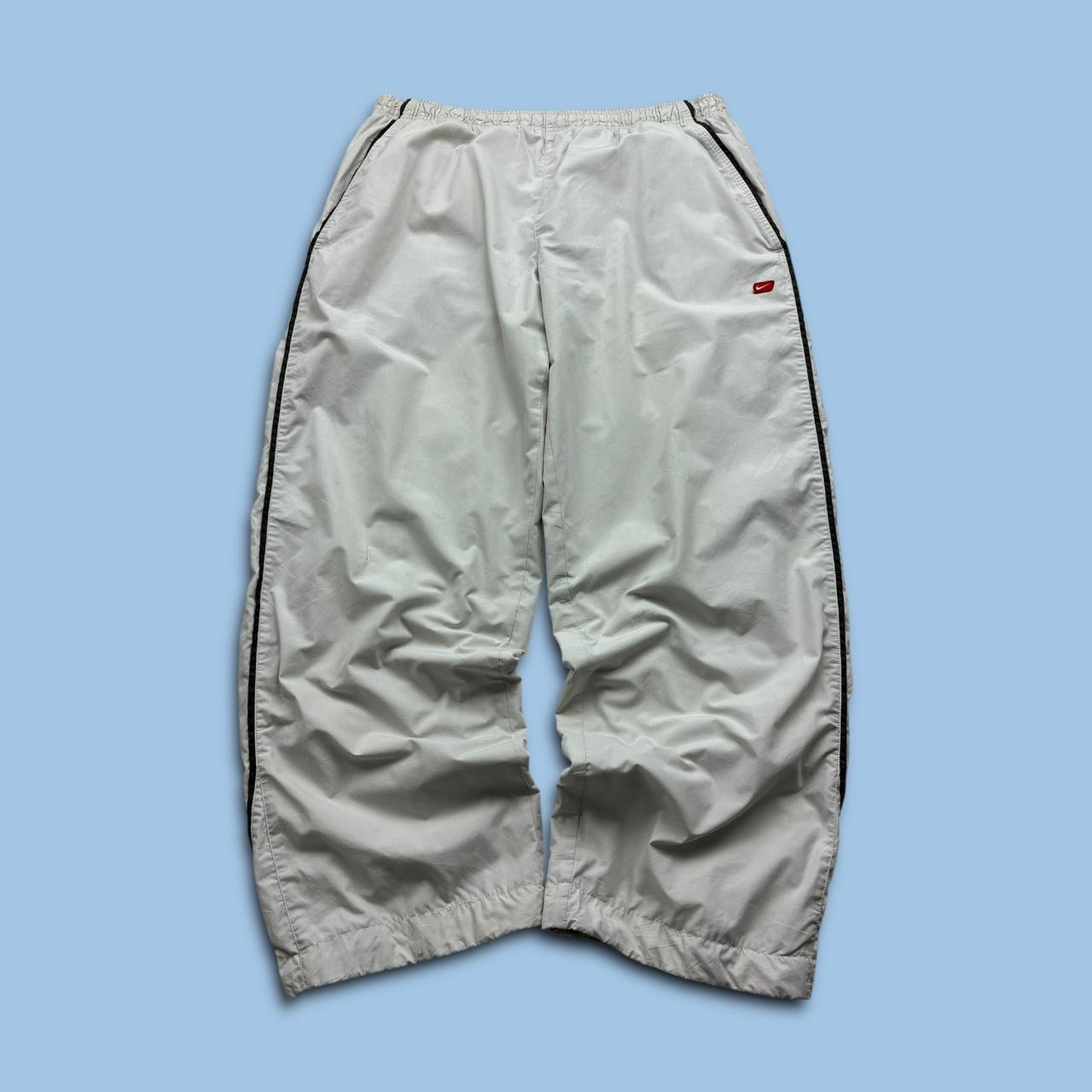 VINTAGE RARE Y2K NIKE BAGGY TRACKSUIT BOTTOMS CREAM